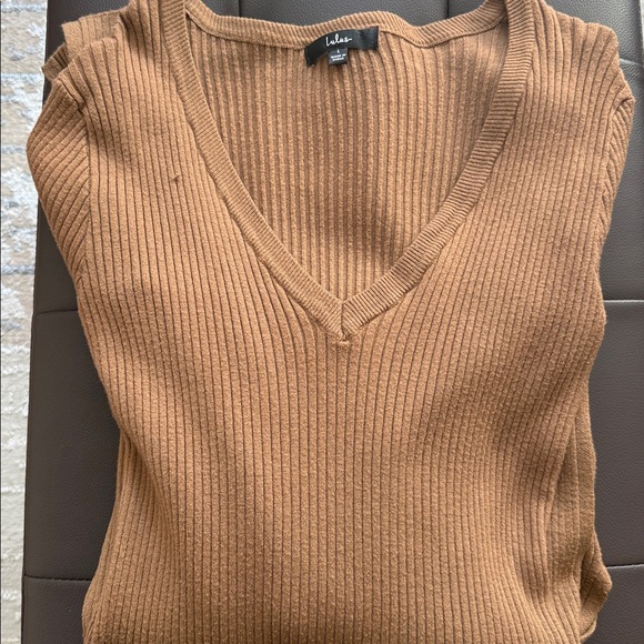 Lulus Fall Afternoon Tan Ribbed Knit Long Sleeve Maxi Sweater Dress Brown - Picture 2 of 2